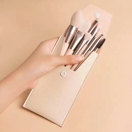  Portable 8Pcs Makeup Brush Set for Flawless Application cashymart