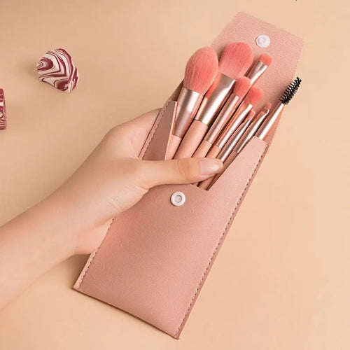  Portable 8Pcs Makeup Brush Set for Flawless Application cashymart