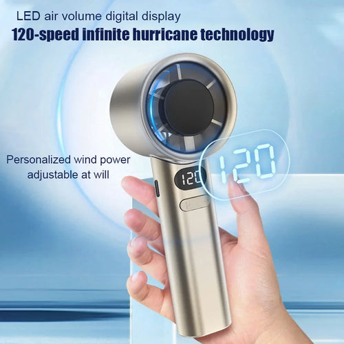  Portable Bladeless Hand Fan USB Rechargeable cashymart