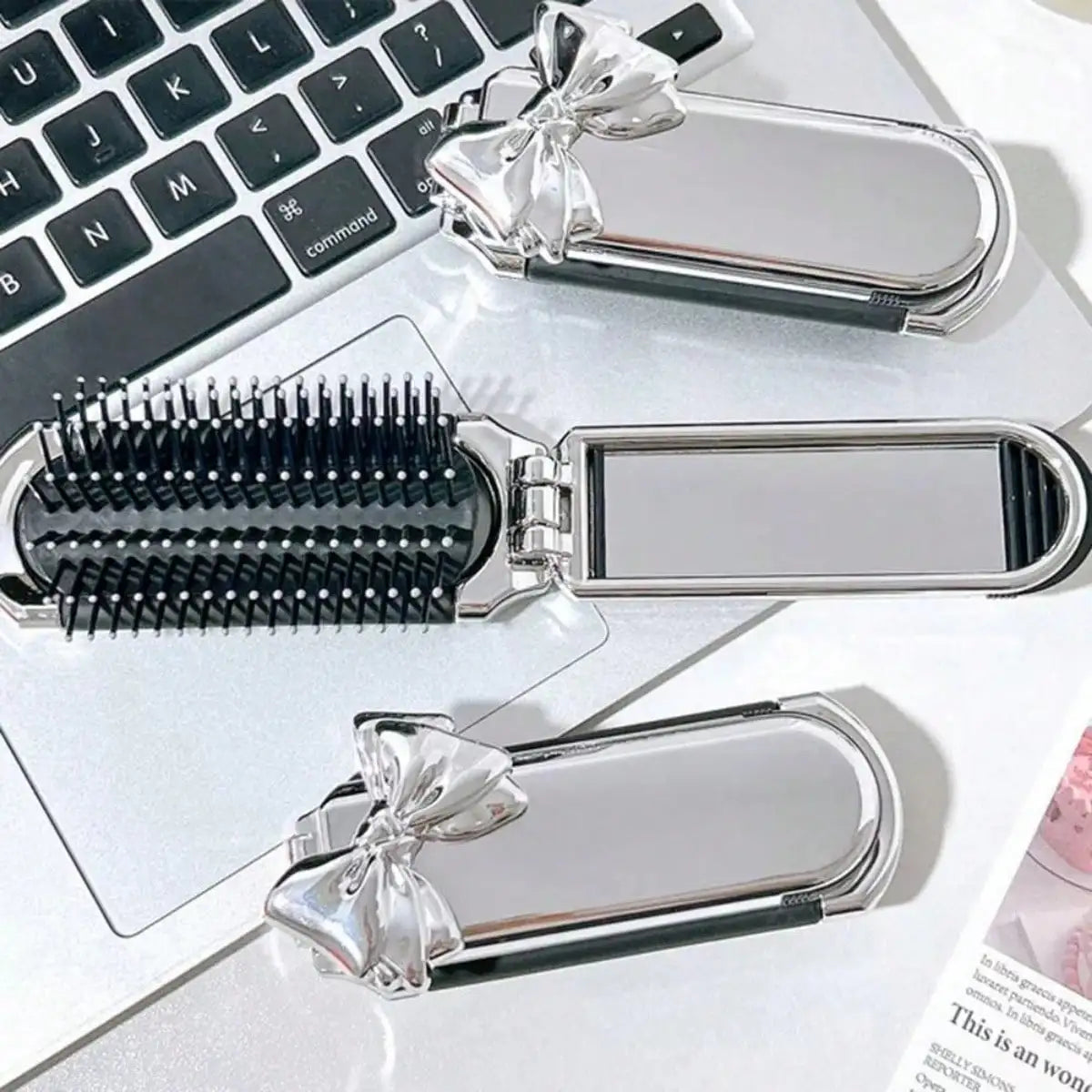 ミラー付きポータブルエアクッションコーム | トラベルヘアブラシ ミラー付きポータブルエアクッションコーム | トラベルヘアブラシ