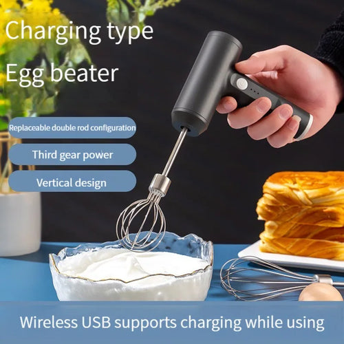  Portable Wireless Electric Food Mixer 3 Speeds cashymart