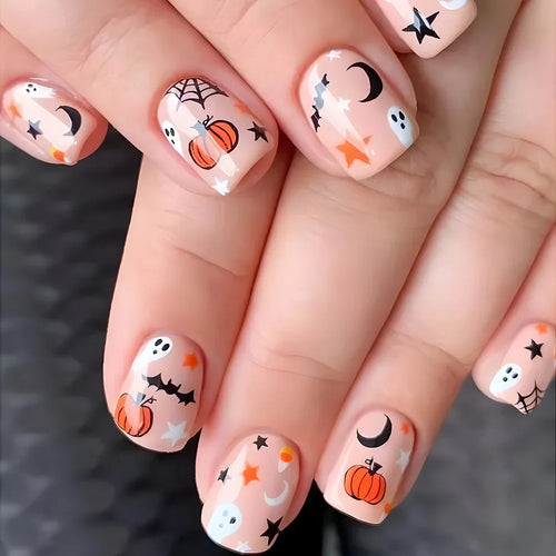  Pumpkin & Ghost Press-On Nails cashymart