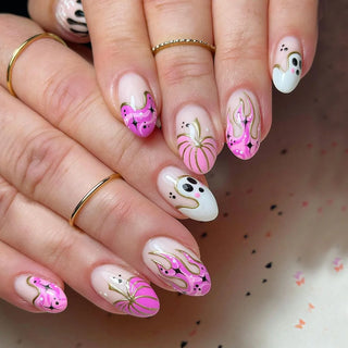  Pumpkin & Ghost Press-On Nails cashymart