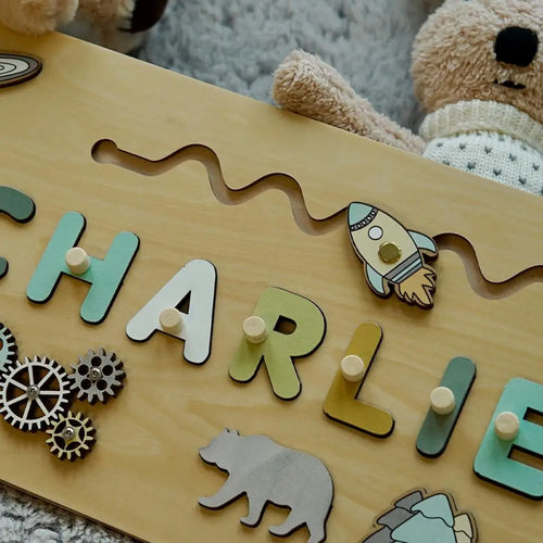  Puzzle Board Wooden Names cashymart