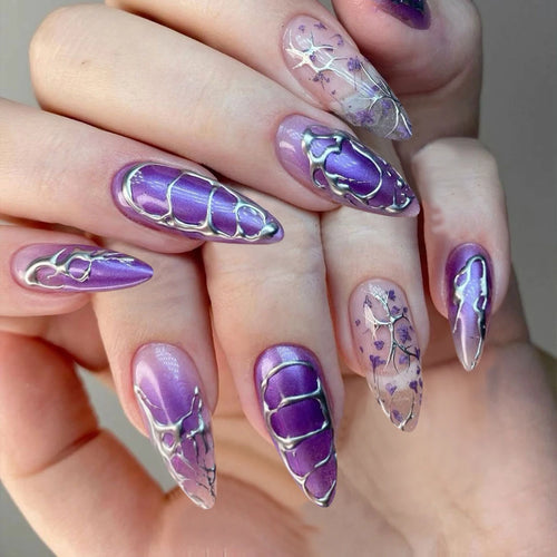  Qsezeny Glam Butterfly Press-On Nails cashymart