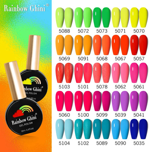  Rainbow Ghini 15ml Neon Gel Nail Polish cashymart