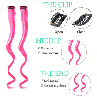  Rainbow Synthetic Hair Extensions Clip In cashymart