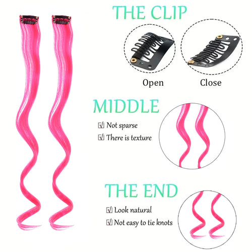 Rainbow Synthetic Hair Extensions Clip In cashymart