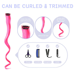  Rainbow Synthetic Hair Extensions Clip In cashymart