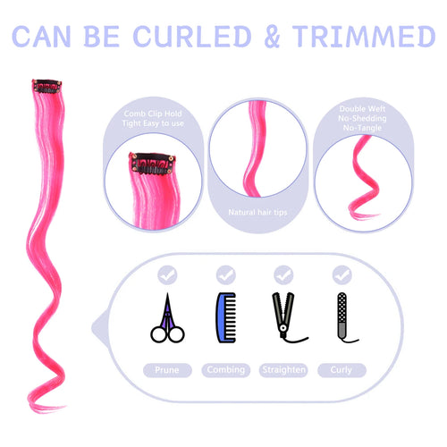  Rainbow Synthetic Hair Extensions Clip In cashymart