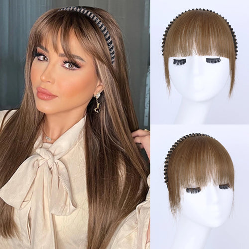  Real Human Hair Short Straight Bangs Extension cashymart