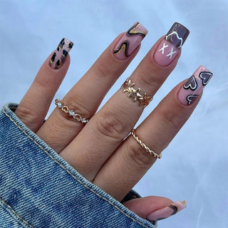  Romantic Red Lips Valentine's Day Press-On Nails cashymart