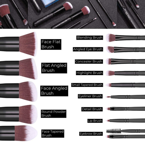  Rose Gold Glam Makeup Brush Set cashymart