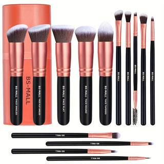  Rose Gold Makeup Brushes with Case cashymart