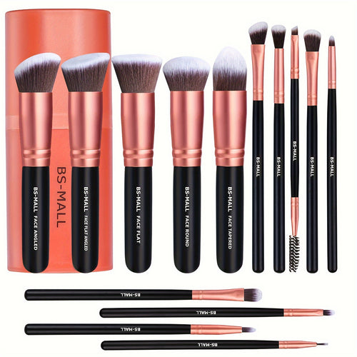  Rose Gold Makeup Brushes with Case cashymart