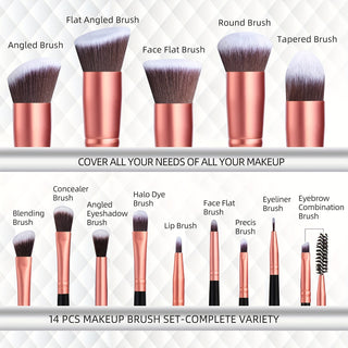  Rose Gold Makeup Brushes with Case cashymart