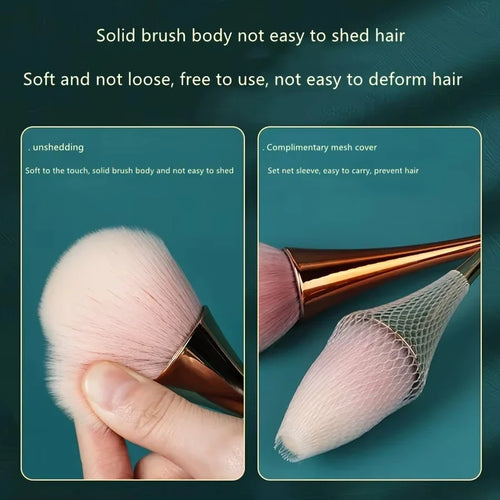  Rose Golden Fan Makeup Brush Set cashymart