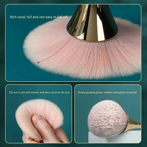  Rose Golden Fan Makeup Brush Set cashymart
