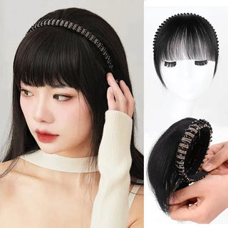  Real Human Hair Short Straight Bangs Extension cashymart