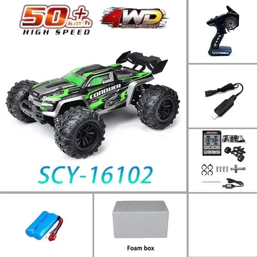 High-Speed 4x4 RC Monster Truck 70KM/H with LED Lights - 1:16 Scale