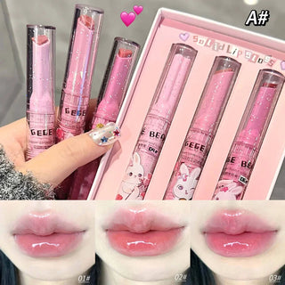  Solid Lip Gloss Gege Bear Garden Pink Rabbit Lip Balm Set cashymart