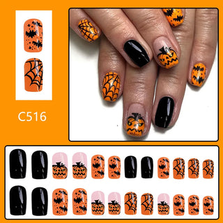  24Pcs Halloween Pumpkin Press-On Nails cashymart