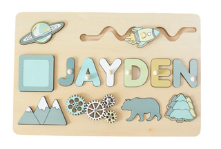  Puzzle Board Wooden Names cashymart