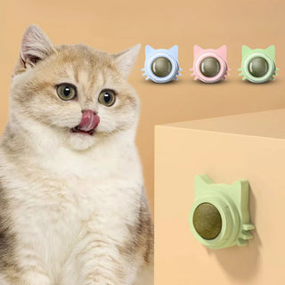  Rotating Catnip Delight: Self-Elevating Mint Ball Toy cashymart