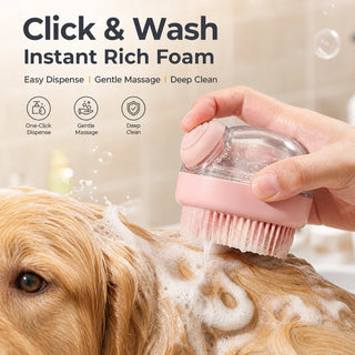 Dog Bath Brush with Shampoo Dispenser
