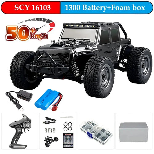 Carro RC Drift 4WD 1:16 de Alta Velocidade com LED - 70KM/H ou 50KM/H