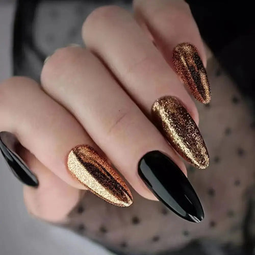 Set de 24 Piezas Uñas Postizas Falsas Largas en Forma de Almendra para Manicura DIY
