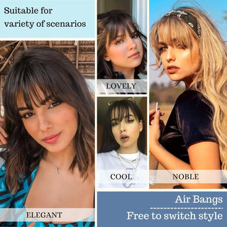  Synthetic Clip In Bangs Extensions Natural Black cashymart