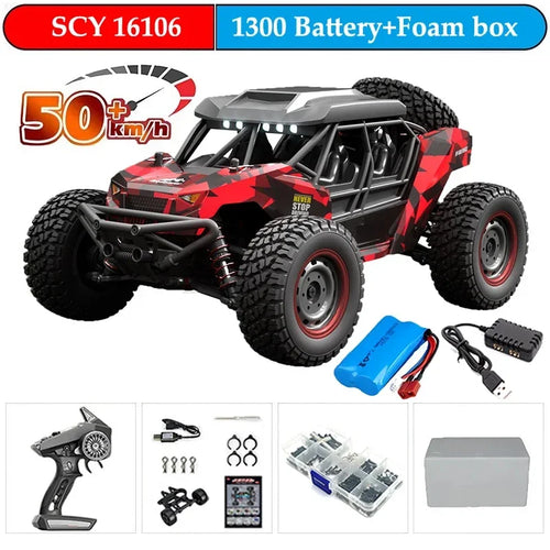 Carro RC Drift 4WD 1:16 de Alta Velocidade com LED - 70KM/H ou 50KM/H