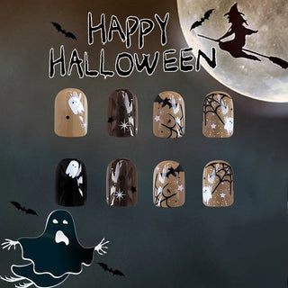  24Pcs Black Halloween Press-on Nails cashymart