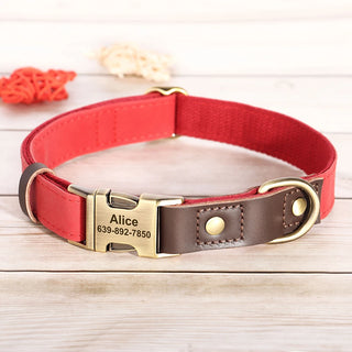 Personalized PU Leather Dog Collar and Leash