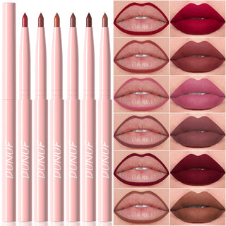  DUNUF 6pcs Set Velvet Matte Waterproof Lipliner Pencil cashymart