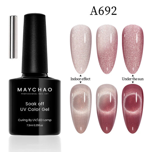 Maychao 12ml Cat Eye Gel Nail Polish Rainbow Effect