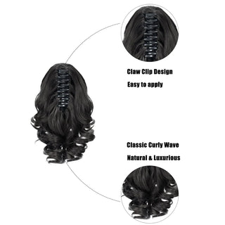  Black Hair Extensions Ponytail 10 Inch Claw Clip cashymart