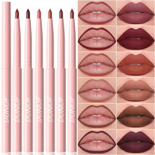  DUNUF 6pcs Set Velvet Matte Waterproof Lipliner Pencil cashymart