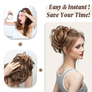  Elegant Curly Messy Bun Hairpiece Scrunchie cashymart