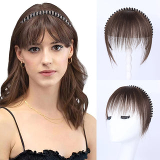  Real Human Hair Short Straight Bangs Extension cashymart