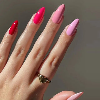 24Pcs Long Almond False Nails Set DIY Manicure