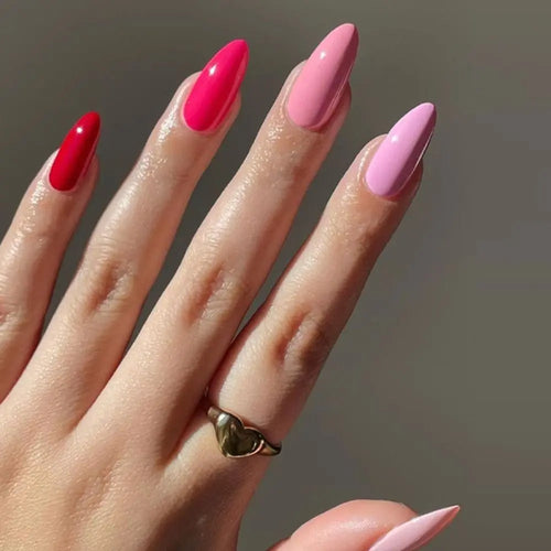 Set de 24 Piezas Uñas Postizas Falsas Largas en Forma de Almendra para Manicura DIY