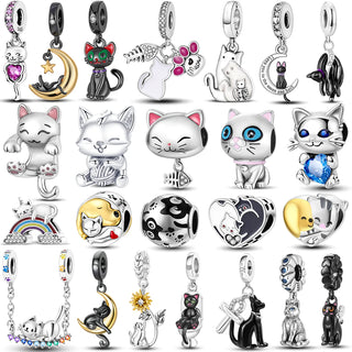  Charming 925 Silver Persian Cat Charms for DIY Bracelets & Necklaces cashymart