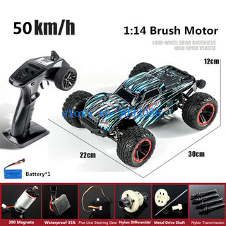  High-Speed 1:14 Brushless 4WD RC Drift Truck - 80KM/H Off-Road Adventure cashymart