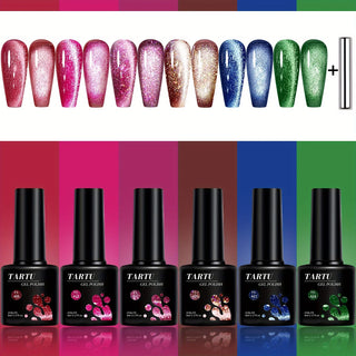  TARTU 6pcs Cat Eye Gel Nail Polish Set cashymart
