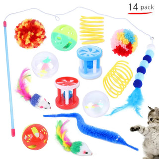  Interactive Foldable Cat Tunnel with Mouse Balls & Fish Toys cashymart