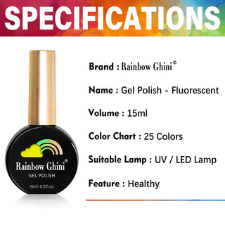  Rainbow Ghini 15ml Neon Gel Nail Polish cashymart