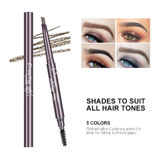  Natural Brown Waterproof Eyebrow Pencil With Brush For Precise Brows cashymart