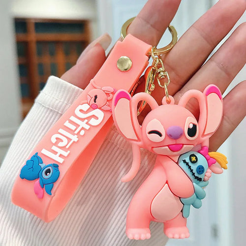 Anime Disney Keychain Mickey Minnie Lilo Stitch